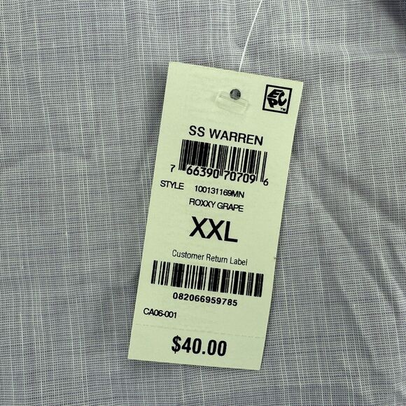 Alfani Mens Warren Short Sleeve Button Down Shirt Light Purple 2XL - Picture 3 of 4